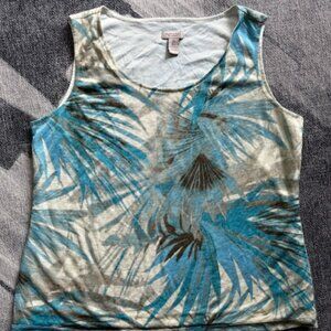 CHICO's Easywear Tank Top - Size 2 - Tropical Print